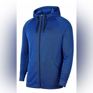 Nike Dri-Fit Therma Full-zip Size Small Men's Trining Hoodie Blue Jacket